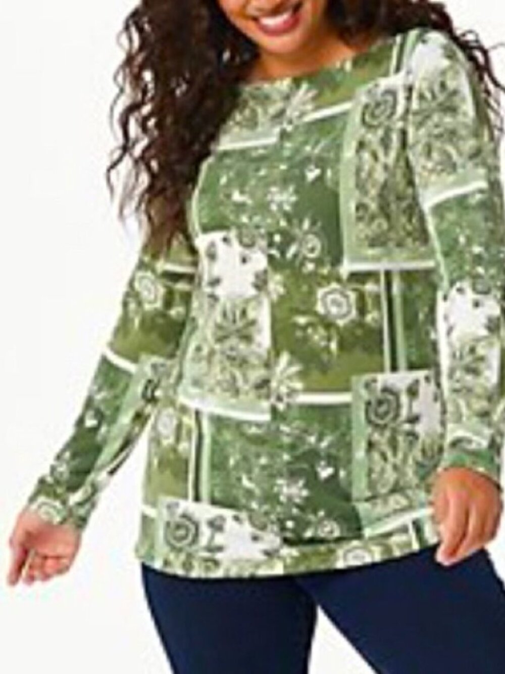 Denim & Co. Printed Heavenly Jersey Boat Neck Tunic